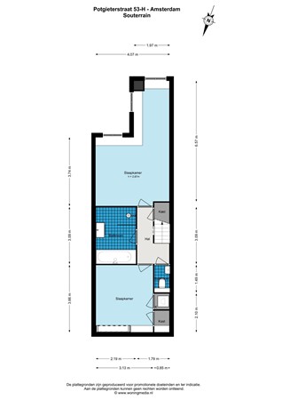 Floor plan - Potgieterstraat 53HS, 1053 XT Amsterdam 